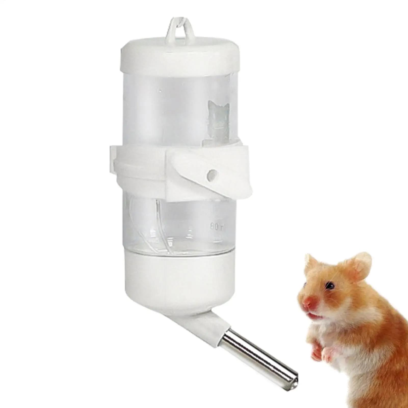 Bottiglia per Acqua da 80ml per Criceti, Dispenser e Abbeveratoio Sospeso per Porcellini d'India, Scoiattoli, Conigli, Accessori per Fontanella per Animali Domestici