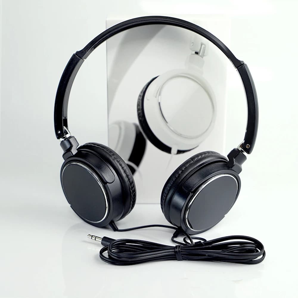 Cuffie universali sopra l'orecchio Auricolari cablati pieghevoli Suono stereo HiFi Cuffie portatili Cuffie da 3,5 mm Suono stereo HiFi
