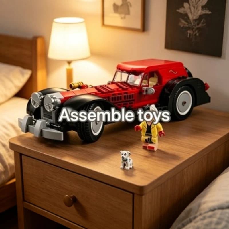 43277 Bandai Cruella Luxury Car Assembly Blocks, regalo per collezionisti e piccoli ospiti, compatibile con i mattoncini LEGO