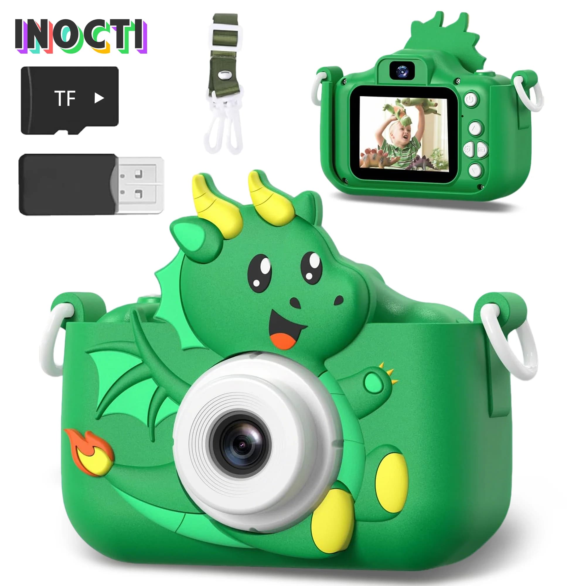 Macchina fotografica digitale per bambini Doppia fotocamera HD 1080P Videocamera Giocattoli Mini Cam Display Giocattolo per bambini per compleanno/regalo di Natale