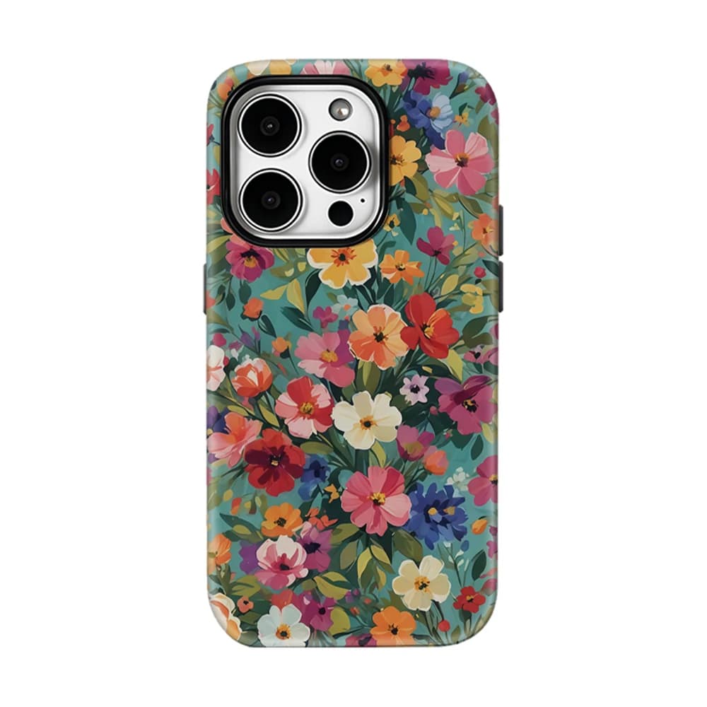 Custodia per telefono Flower Realm per iPhone 17 16 15 14 13 Pro Max Plus, custodia magnetica robusta a strato singolo/doppio