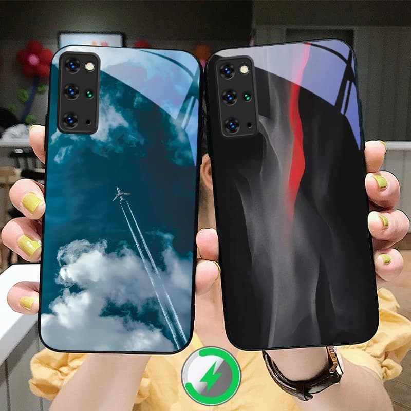 Deep Blue Sky Airplane Glass Phone Case for Samsung S26 S25 S20 Ultra S21 Pro S22 Plus S23 FE S24 Ultra S25 Edge Compatible with MagSafe