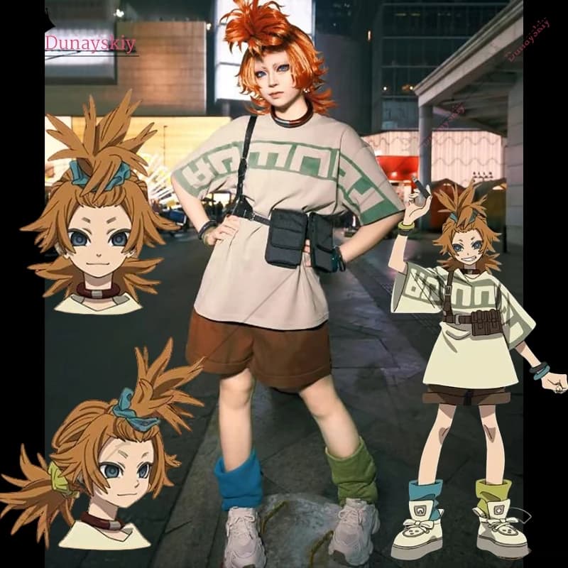 Costume Cosplay GACHIAKUTA Remlin, Dress with Remlin Character Aprons, Clothing & Accessories Theme Anime for Halloween