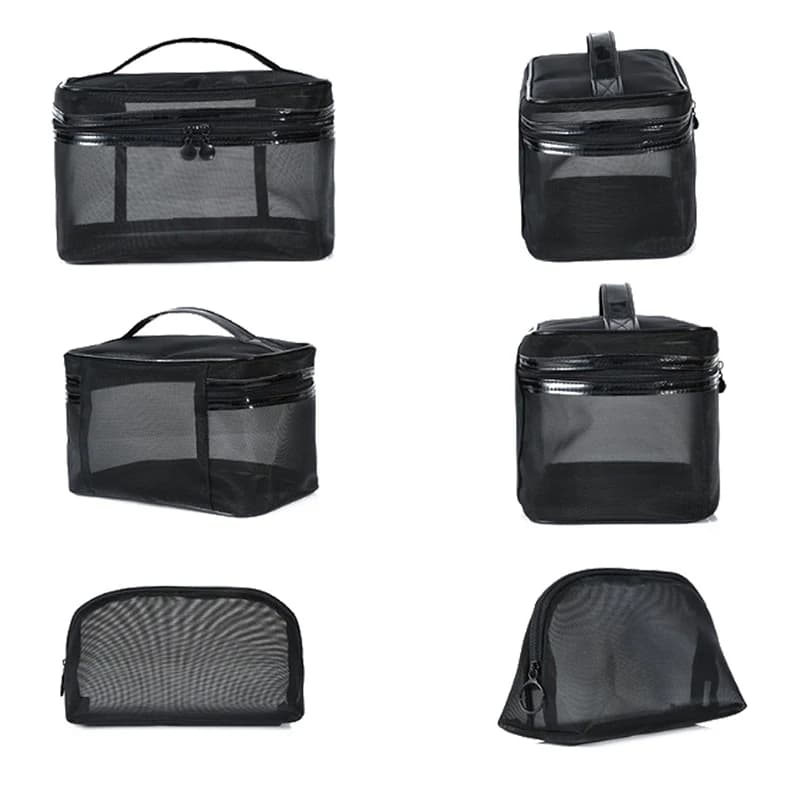 Women's Clear Cosmetic Bag in Laptop Mesh Case For Makeup Case With Travel Hinge Organizer For Makeup Bag For Toiletry Beauty Conservation