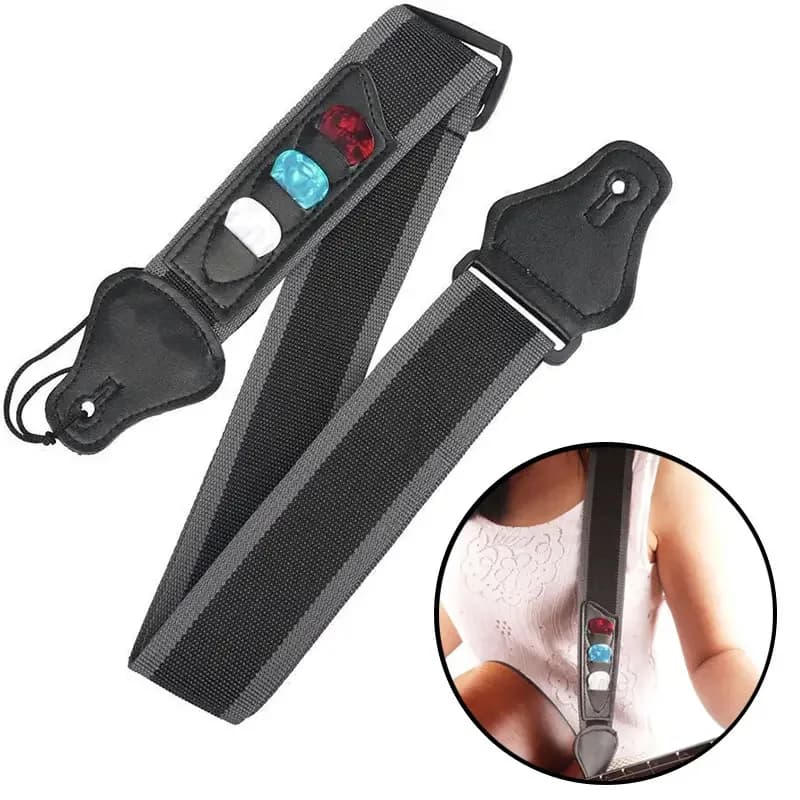 8pc Guitar Strap Electric Acoustic Guitar Strap with Pluggable Pick Guitar Strap Breathable Comfortable Pressure-free