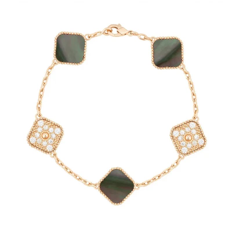 Hot-Selling High-Quality 925 Silver Clover Bracelet Fashion Suitable For Women'S Jewelry Flower Shell Enamel Bracelet