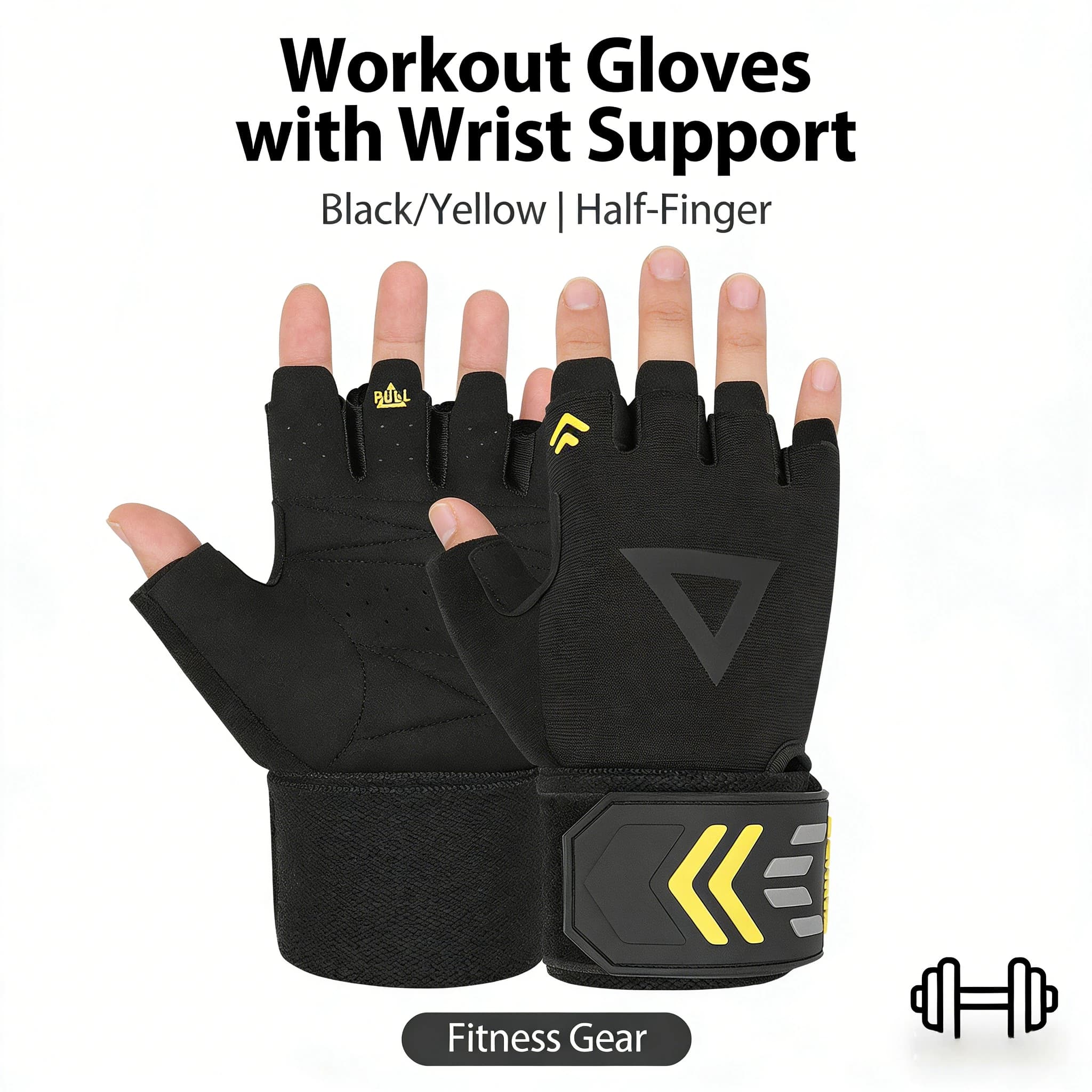 Fitness Gloves Mezze dita Cycling Palme Equipment Men's and Women's Manubrie Training Lifting Weights Anti-slip