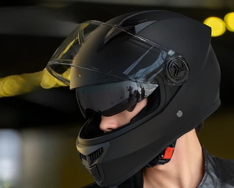 Casco elettrico da moto per uomo e donna, quattro stagioni, integrale, caldo, con doppio visore