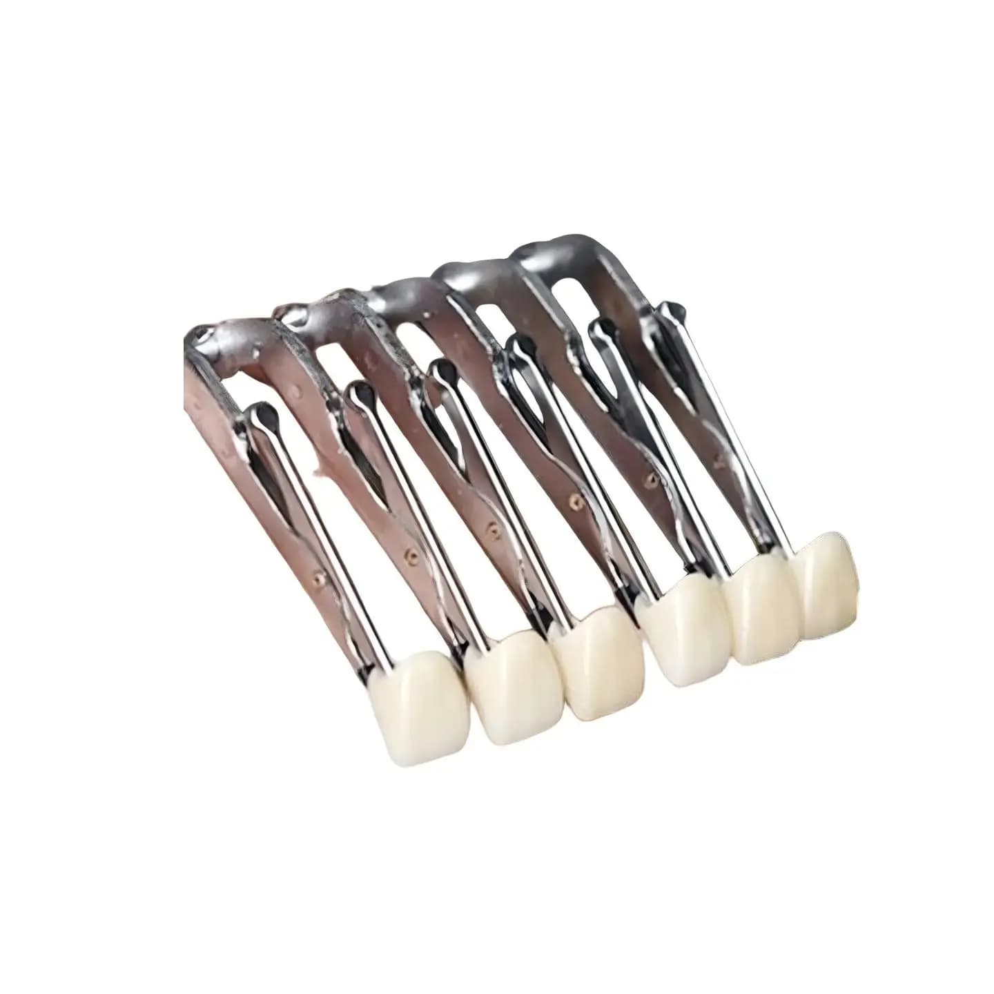 Ceramic Veneer Glazed 6 Tooth Clamp Dental Lab Porcelain Brush Staining Holder Clip For Temporary Crown Denture Clinic Tool Set