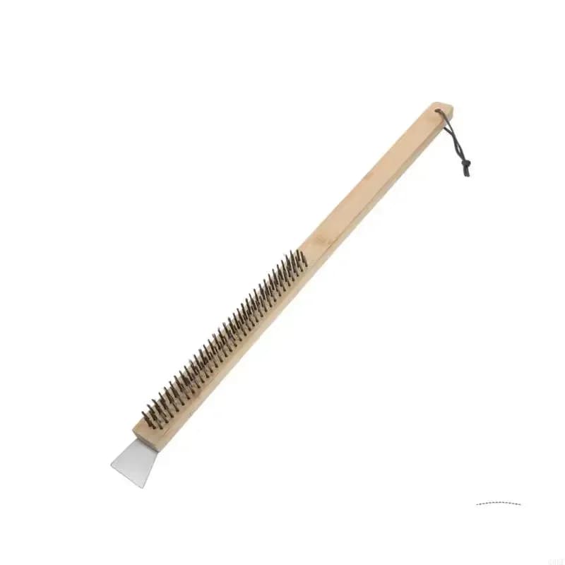 Pizza Stone Cleaning Brush Stainless Steel Wire Bristles Built-in Scraper 2 in 1 Pizza Oven Cleaner Tool for Home Bakery