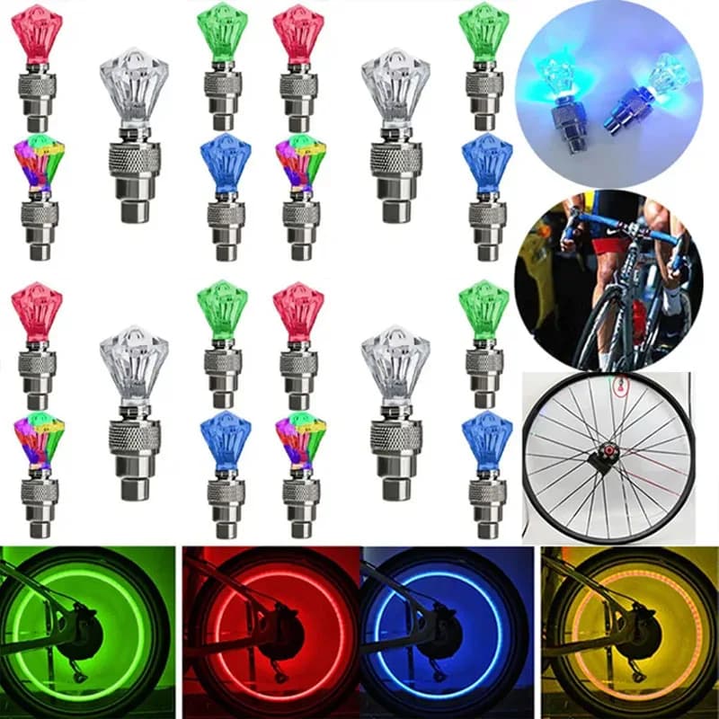 Luci al Neon per Bicicletta, Luce LED per Valvola Pneumatico, Torcia per Ruota, Accessori Leggeri per Auto e Moto