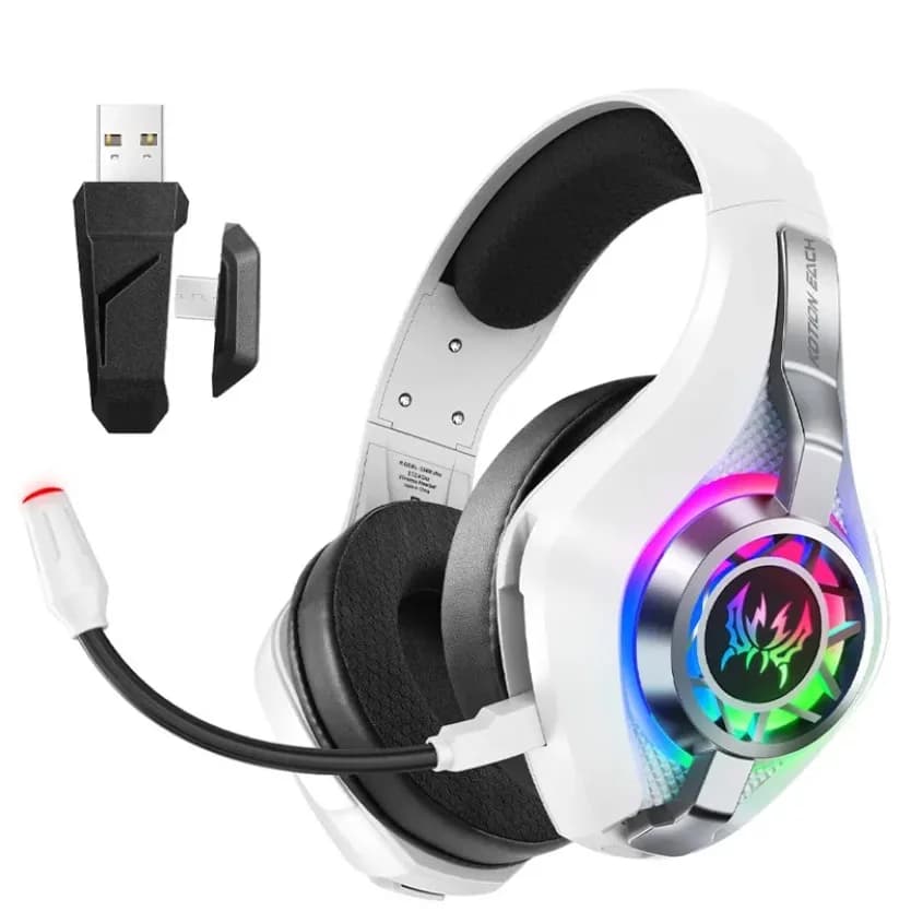 GS400 Ultra 2.4GHz Wireless Gaming Headset RGB Noise Cancelling Mic Bluetooth Headphones Low Latency For PC PS4 PS5 Laptop Gamer