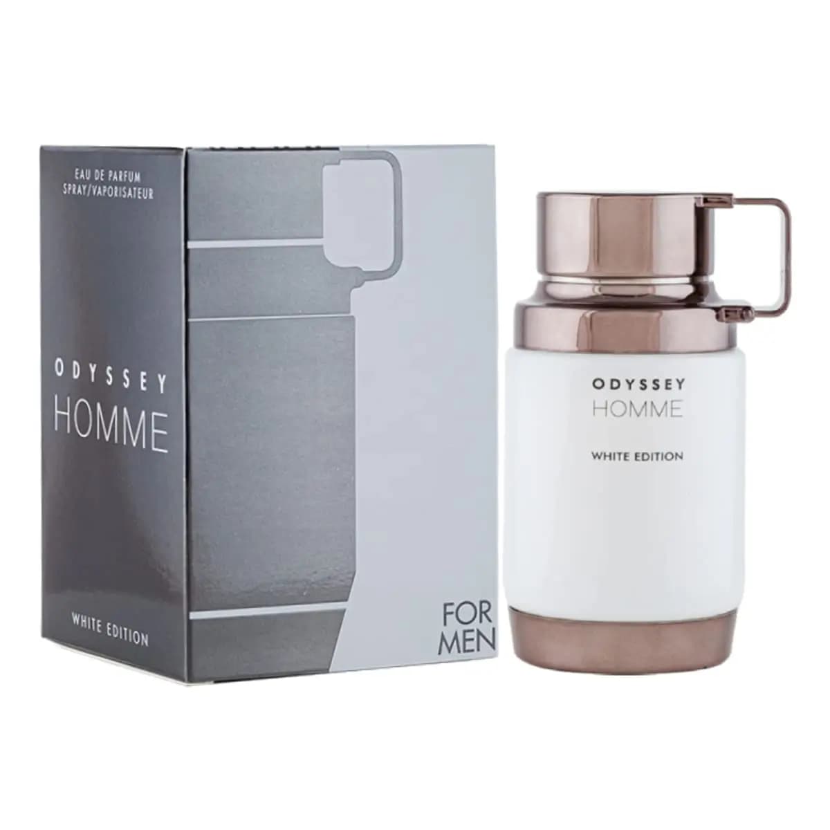 Armaf Odyssey Homme White Edition Eau de Parfum For Men Fresh Citrus Woody Musk Cologne Long Lasting Office Business Scent Matte White Bottle With Rose Gold Cap Luxury Gift Box for Him