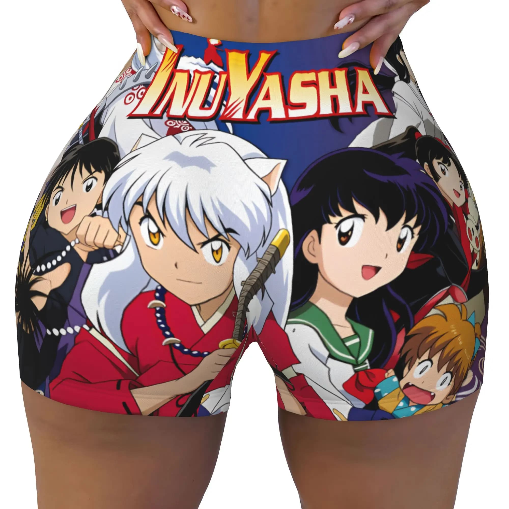 Inuyasha Miroku Sango Shippo Kirara Gym Volleyball Biker Shorts for Women Kagome Higurashi Sesshoumaru Kikyo Workout Yoga Shorts