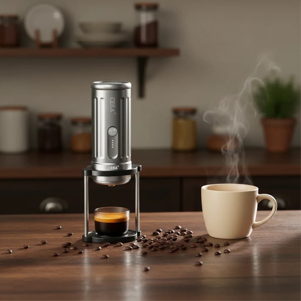Espresso Machine Semi-Automatic Coffee Maker USB Aluminum New Design Portable Travel Hotel Battery