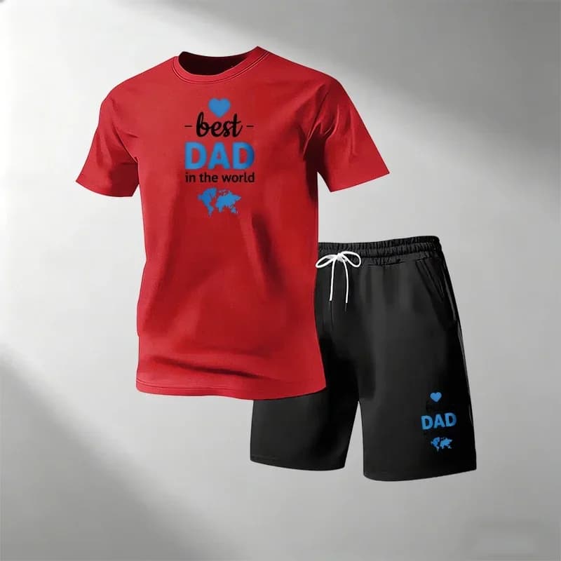 Summer Men's Sportswear T-Shirts Sets Round Neck Short Sleeve + Sports Shorts Breathable Quick Dry Casual Home Outdoor Fitness
