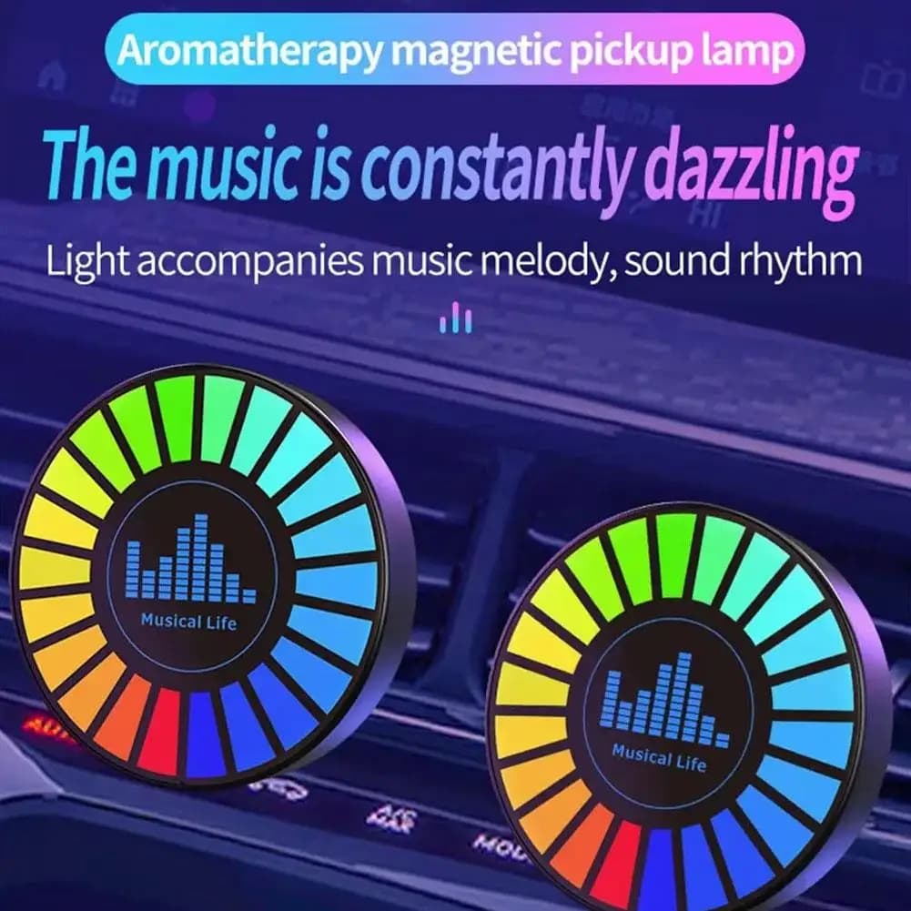 Smart RGB Pickup Lights LED 3D Environmental Lamp Sound Control Music Rhythm Lights Deodorant for Auto Gaming TV Creative Deco B1H1