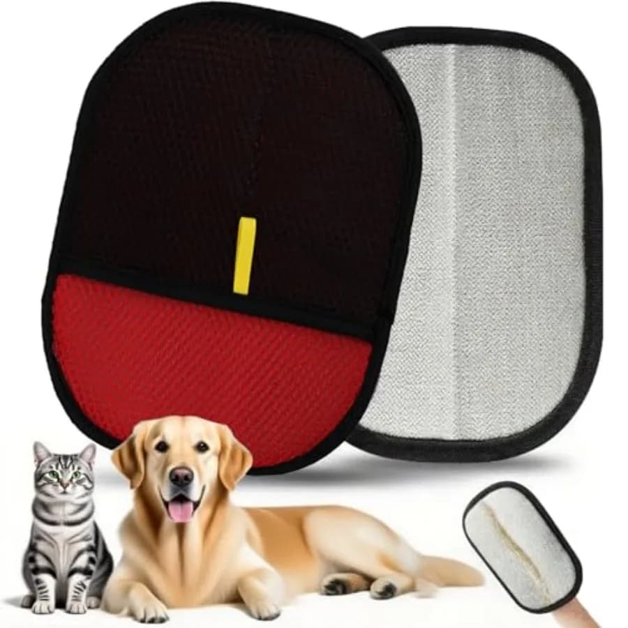 Guanto Elettrostatico per la Rimozione dei Peli di Animali Domestici per Cani e Gatti, Nuovo Modello 2025, Guanto Efficiente per la Toelettatura, Rimuovi Peli Riutilizzabile, Taglia S