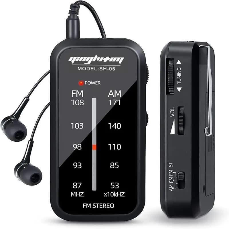 Mini Radio Walkman portatile Radio AM FM Portatil Musica stereo a mano Playe Batterie AAA con cuffie per passeggiate e escursioni