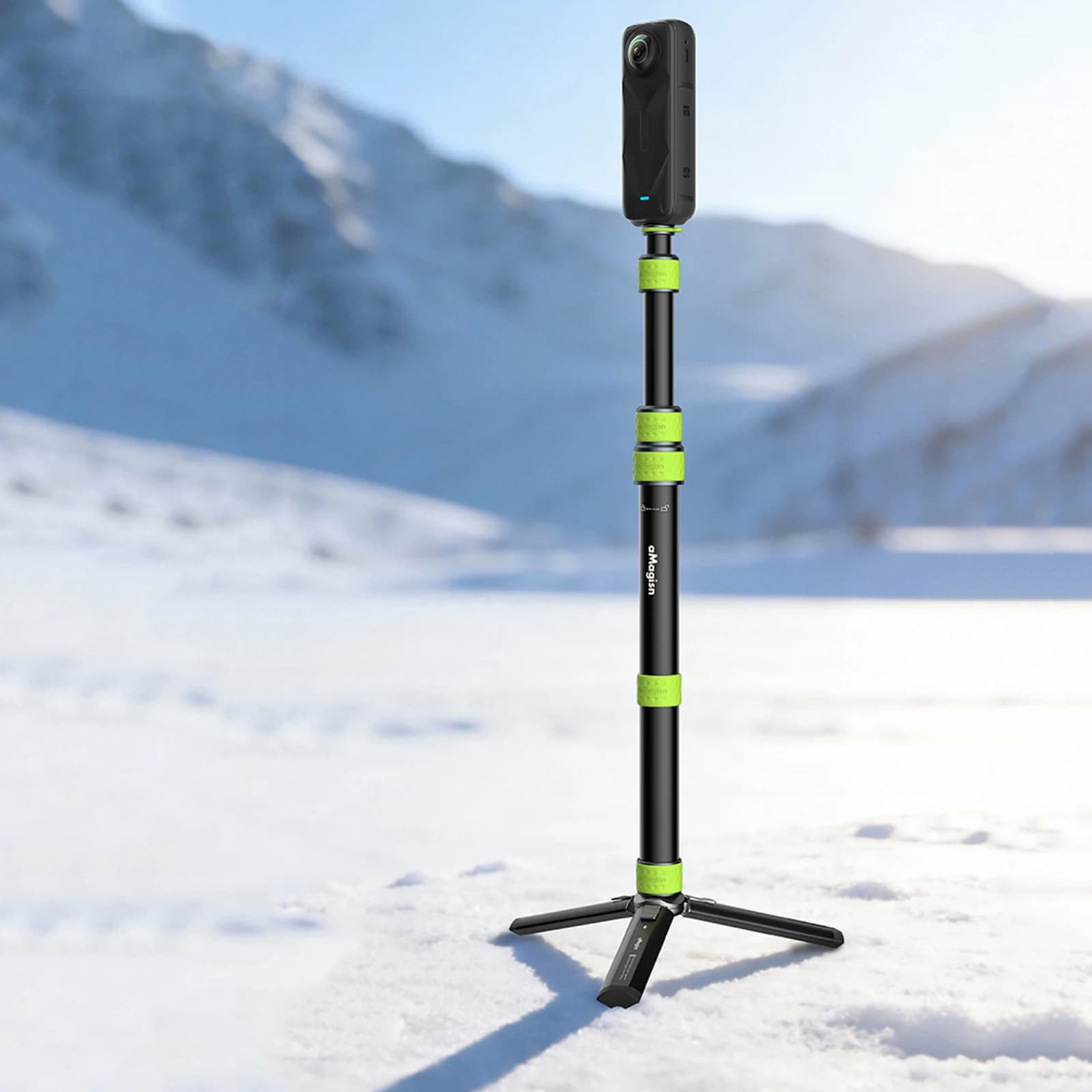 Kit di Montaggio Multifunzione per Moto con Doppio Morsetto per Selfie Stick, Compatibile con Insta360/GoPro/DjI/SJCAM/Akas