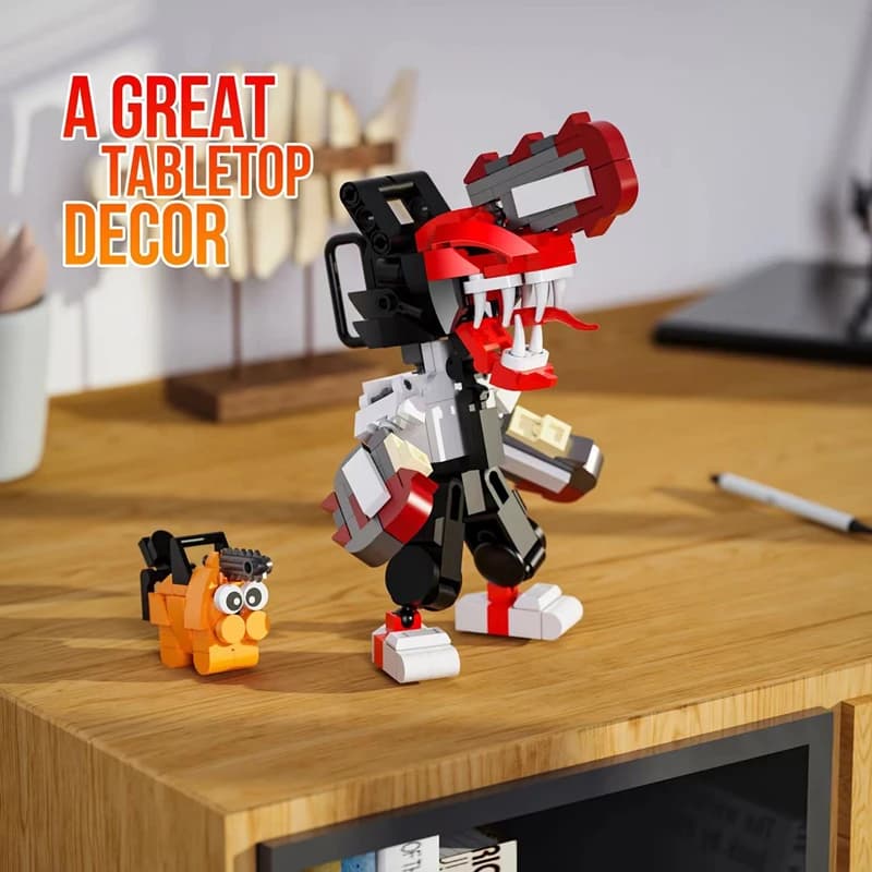 Set di 239 Pezzi Figurine Anime Creative Chainsaw Man, Blocchi da Costruzione MOC, Modello Fai-da-Te, Mattoncini Assemblabili, Giocattoli per Bambini, Regali di Natale