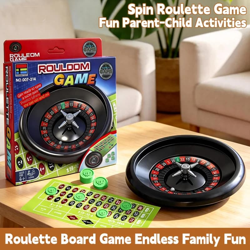 Kids Interactive Roulette Board Game Set - Spin Wheel Educational Toy for Family Party Fun Parent-Child Engagement