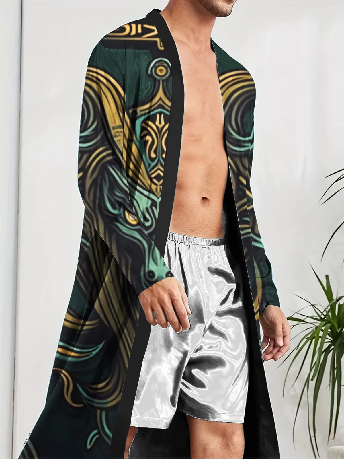 1pcs Men's Robes 2026 Spring/Summer Shower robe Funny pajamas Breathable 3D Printed robe Bathrobe man Bathrobe men Graphic