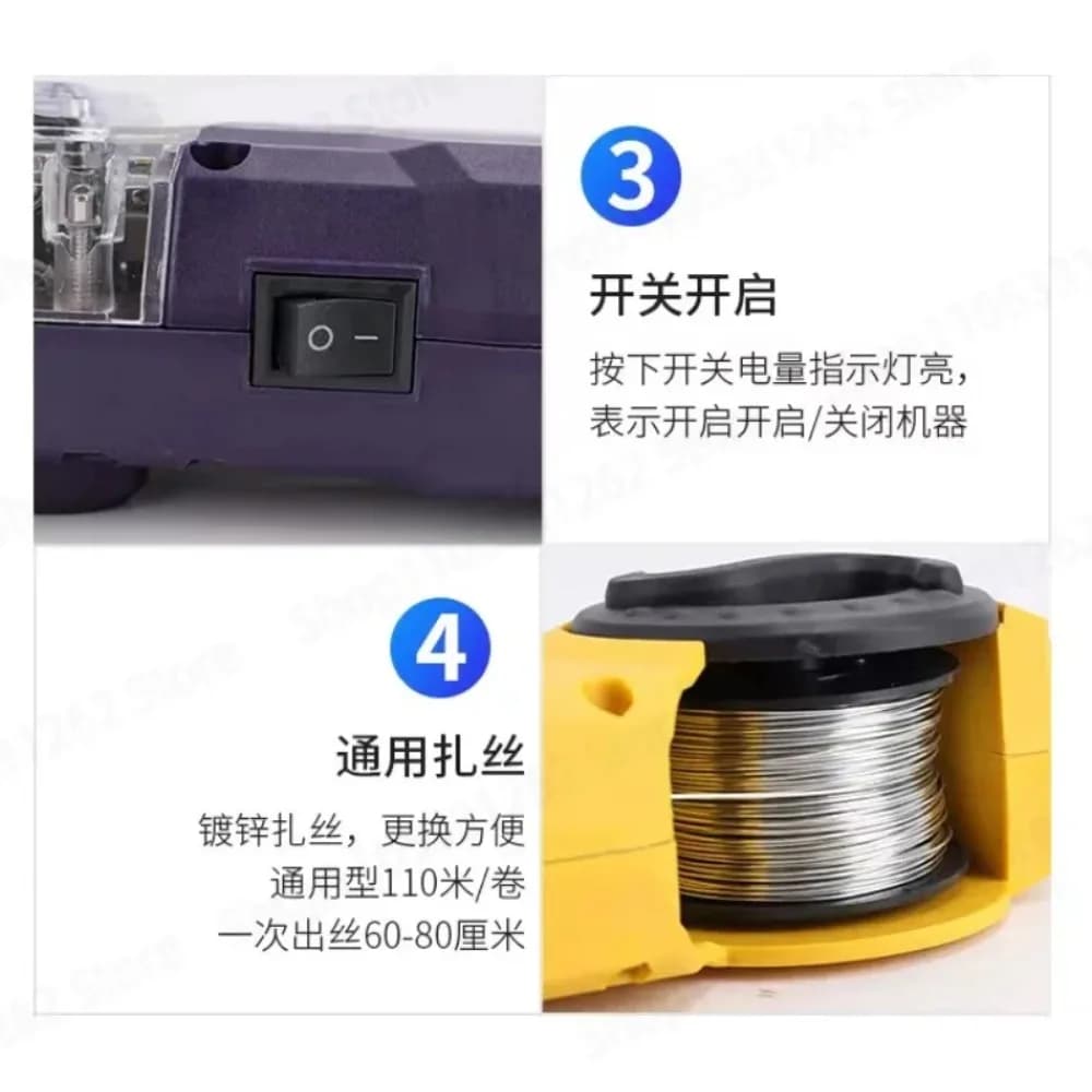 Automatic FiberOptic Lashing Machine Overhead Cable Tie Wrapping Tool for Messenger Wire Smart Optical Cable Strapping Equipment