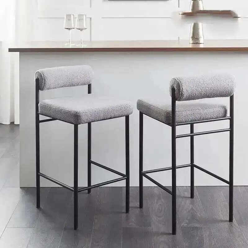 Sgabelli da Bar in Legno, Comodi, Minimalisti, Ergonomici, Moderni, Stile Nordico, Sedie Grigie per Bar, Campeggio, Gaming, Set di Mobili da Giardino