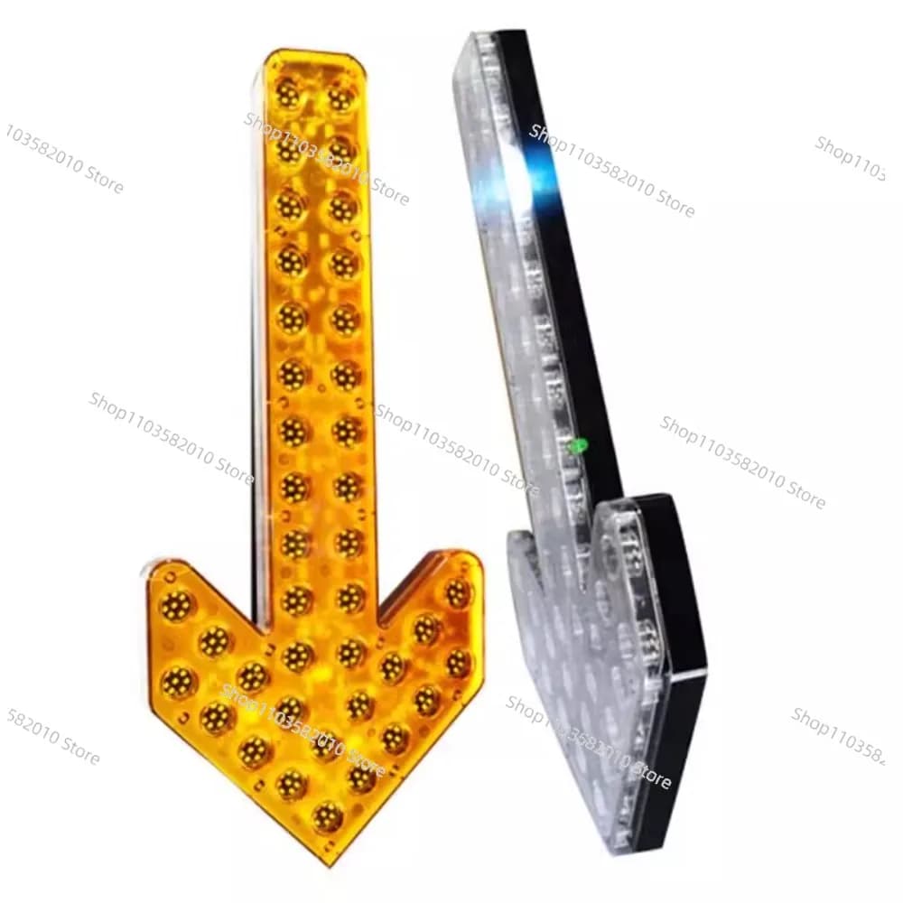Luce indicatrice di direzione, luce a freccia per veicoli da cantiere con irrigatore, universale 60CM 8 luci gialle a doppia freccia