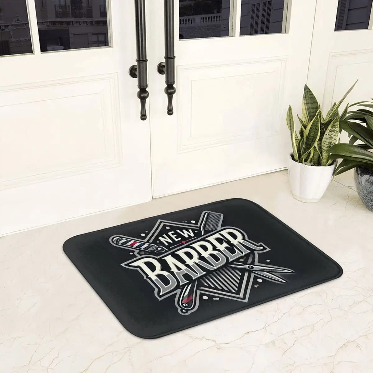 Barbiere Sign In Zerbino Anti-slip Mat Lavabile Mat for Kitchen Entrance Mats in the bedroom