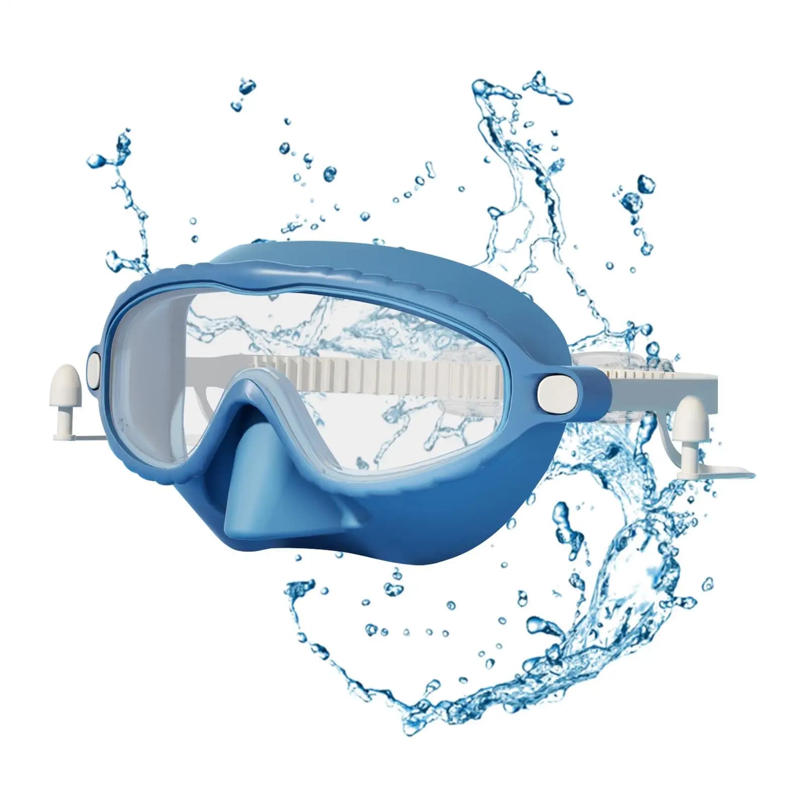 Kids Swim Goggles With Nose Cover 180 Wide Angle Anti-Fog Eyewear Anti-knotted Hair Leak-Proof Pool Goggles With Nose Cover For