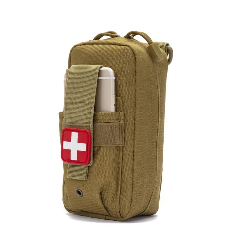 Kit di Pronto Soccorso Tattico per Sopravvivenza all'Aperto: Laccio Emostatico, Forbici, Bende e Garza Inclusi con Borsa Compatibile per il Campeggio
