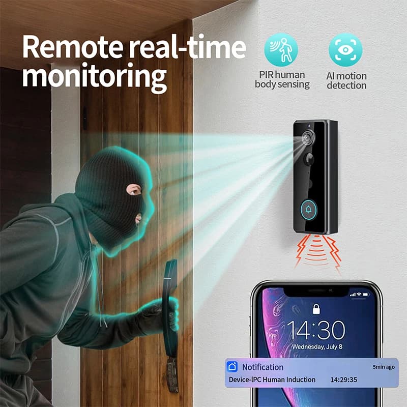 2MP 1080P Tuya APP Wireless WIFI Doorbell Video Door Phone Intercom Peephole Viewer Door Camera With Indoor Chime