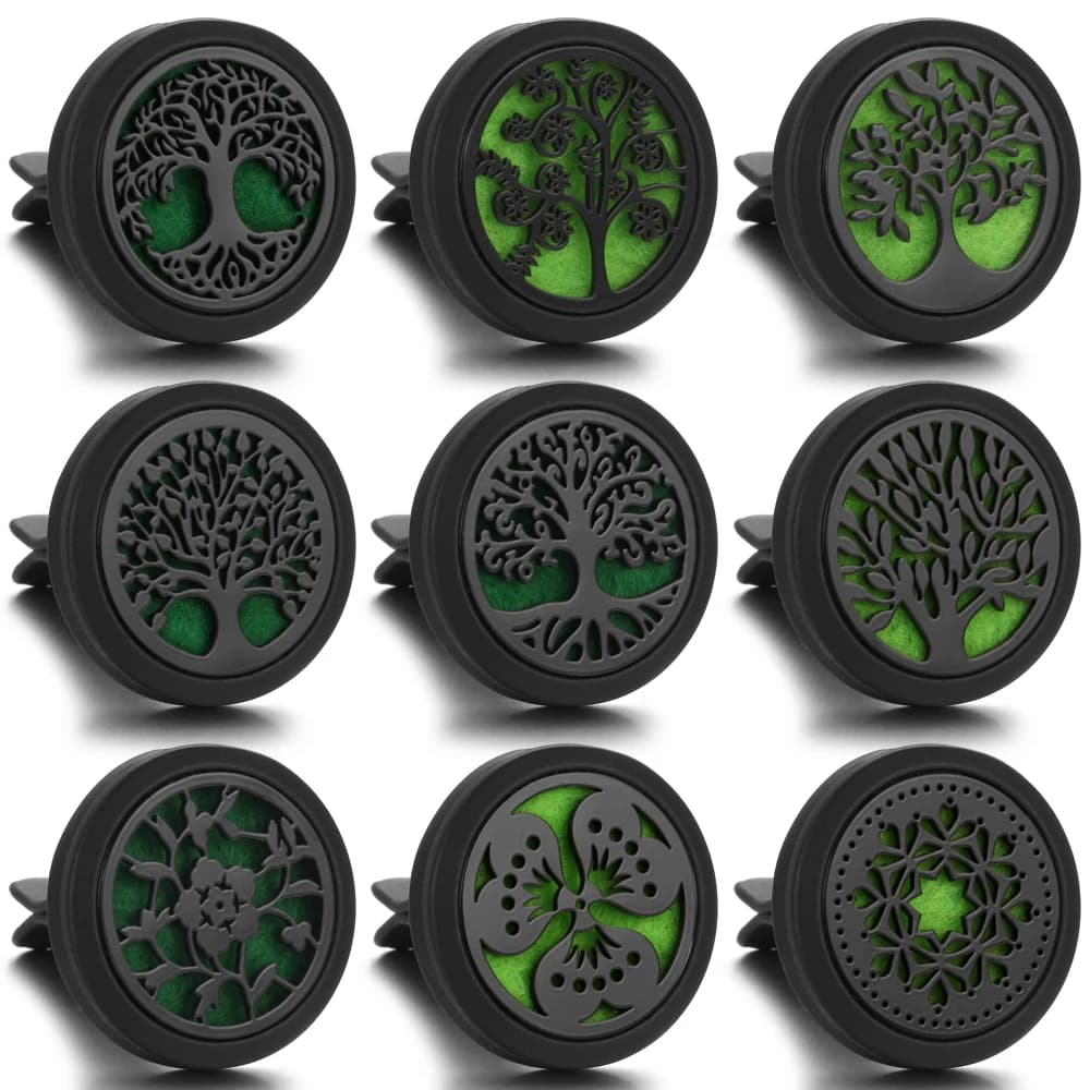 Profumo Olio Essenziale Profumo Medaglioni Pendenti Nero Scava Fuori Aromaterapia Gioielli Ciondolo Ornamenti Clip per Deodorante per Auto