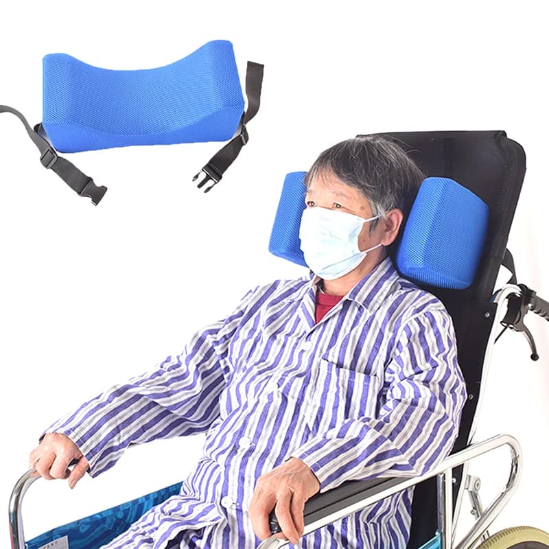 【Blocked Wheelchair Headrest Anti Side Pillow Position Pad Wheelchair Accessories Adjustable Wheelchair Back Cushion Support】