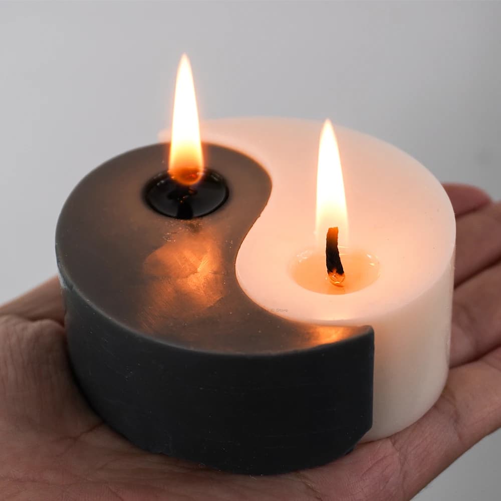 Yin Yang Stampo per candele in silicone Candele profumate fai-da-te Creazione di sapone Gesso Stampi per colata di gioielli in resina Forniture per decorazioni artigianali per la casa
