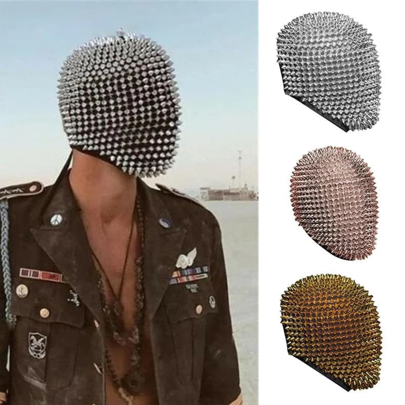 Cosplay Spike Studded Shape Latex Full Face spaventoso casco Durian Head Rave Party Movie Mask puntelli regalo