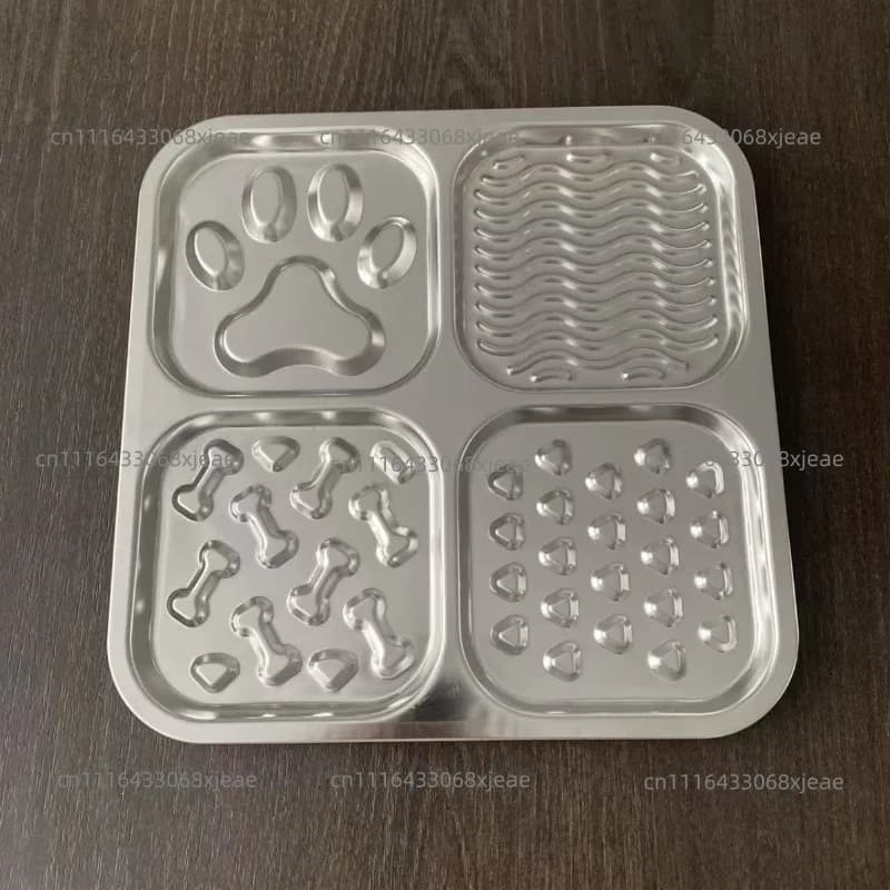 304 Food Grade Pet Bowl Stainless Steel Licking Food Tray Pet Slow Food Pad Suction Cup Dog Basin