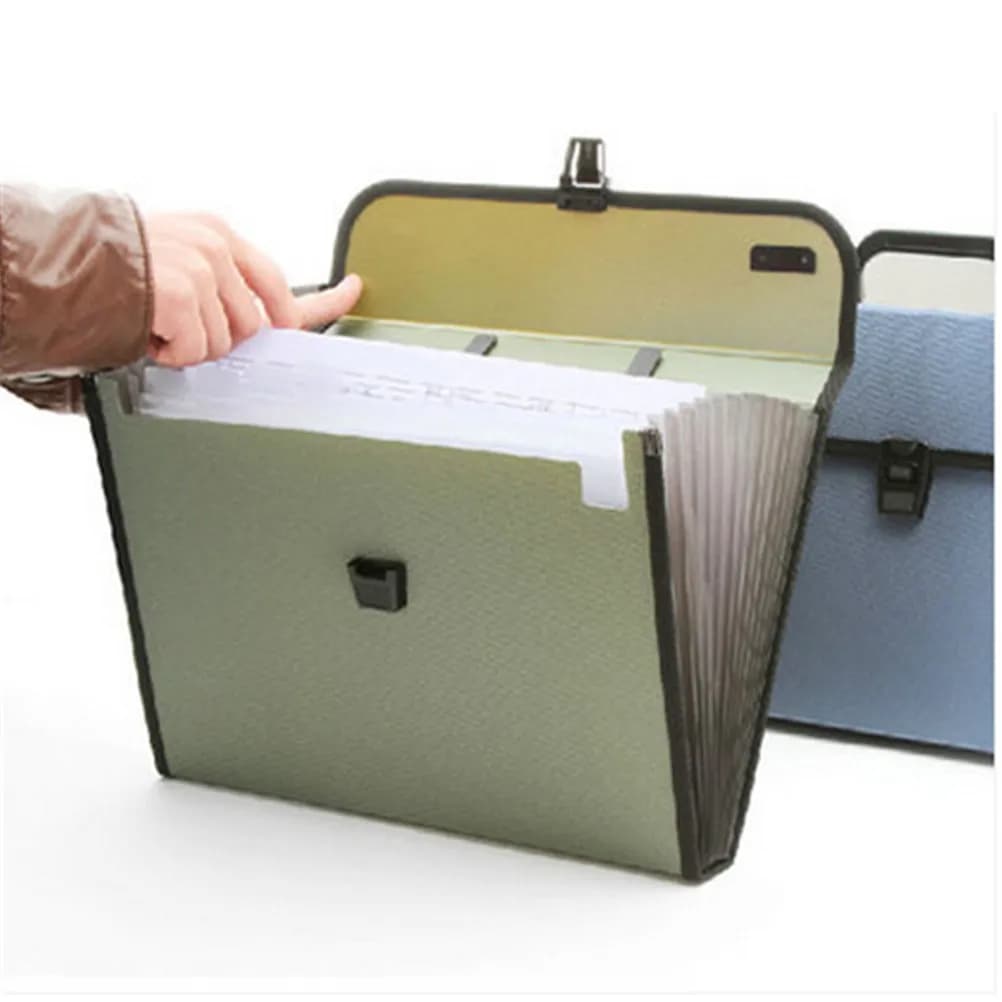 Expanding A4 File Folder with Carry Handle Wrap Around Zip Waterproof Plastic Business Organizer for Documents Art Portfolio