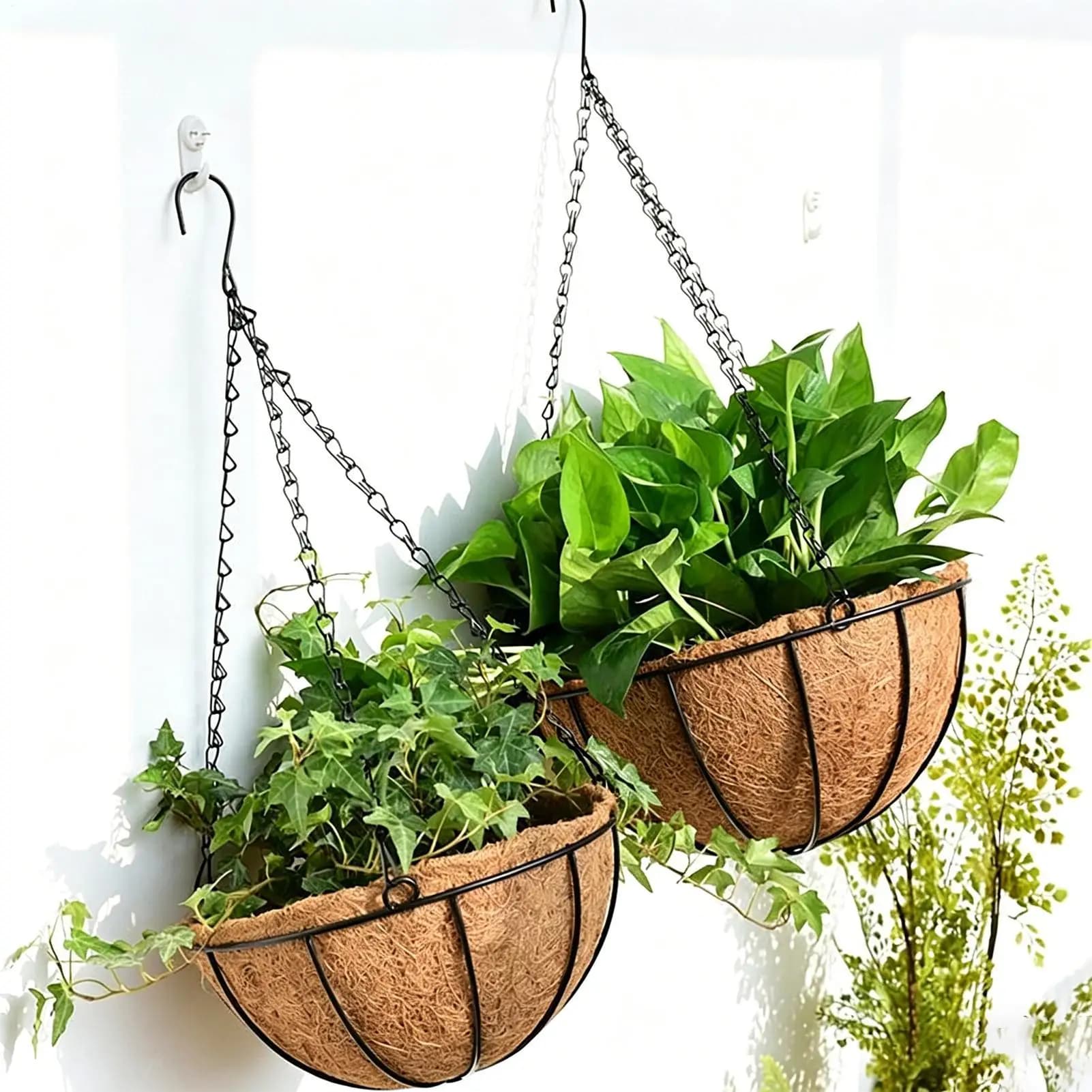 Supporto per piante da interno, porta fiori artificiali, appendi vaso da soffitto per casa, ufficio, appartamento, soggiorno, cucina, balcone