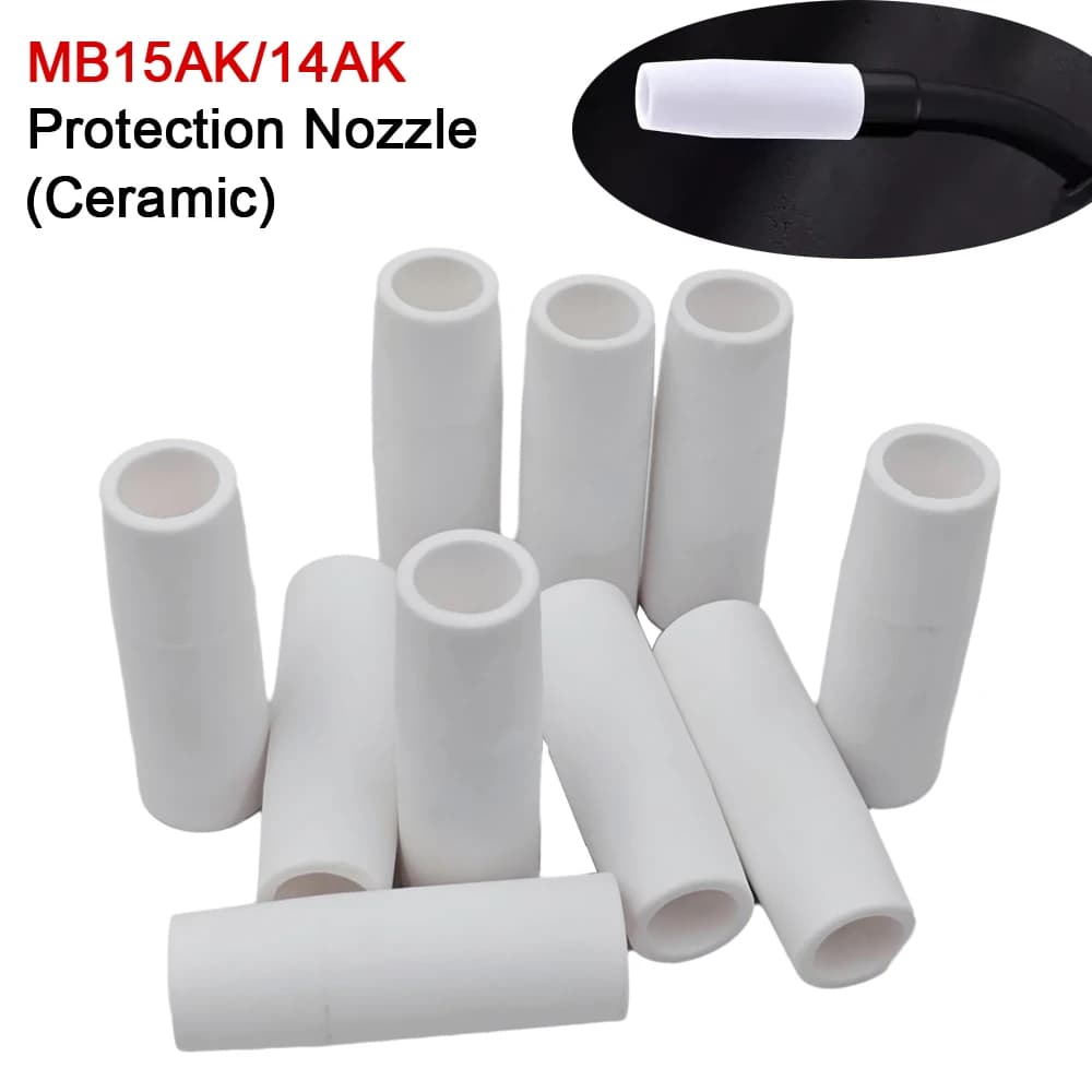 2/5/10PCS, MB15AK Ugello di protezione MB-15Ak 14Ak MIG/MAG Ugello in ceramica Stile Euro Tazza di protezione per saldatura per torcia saldata