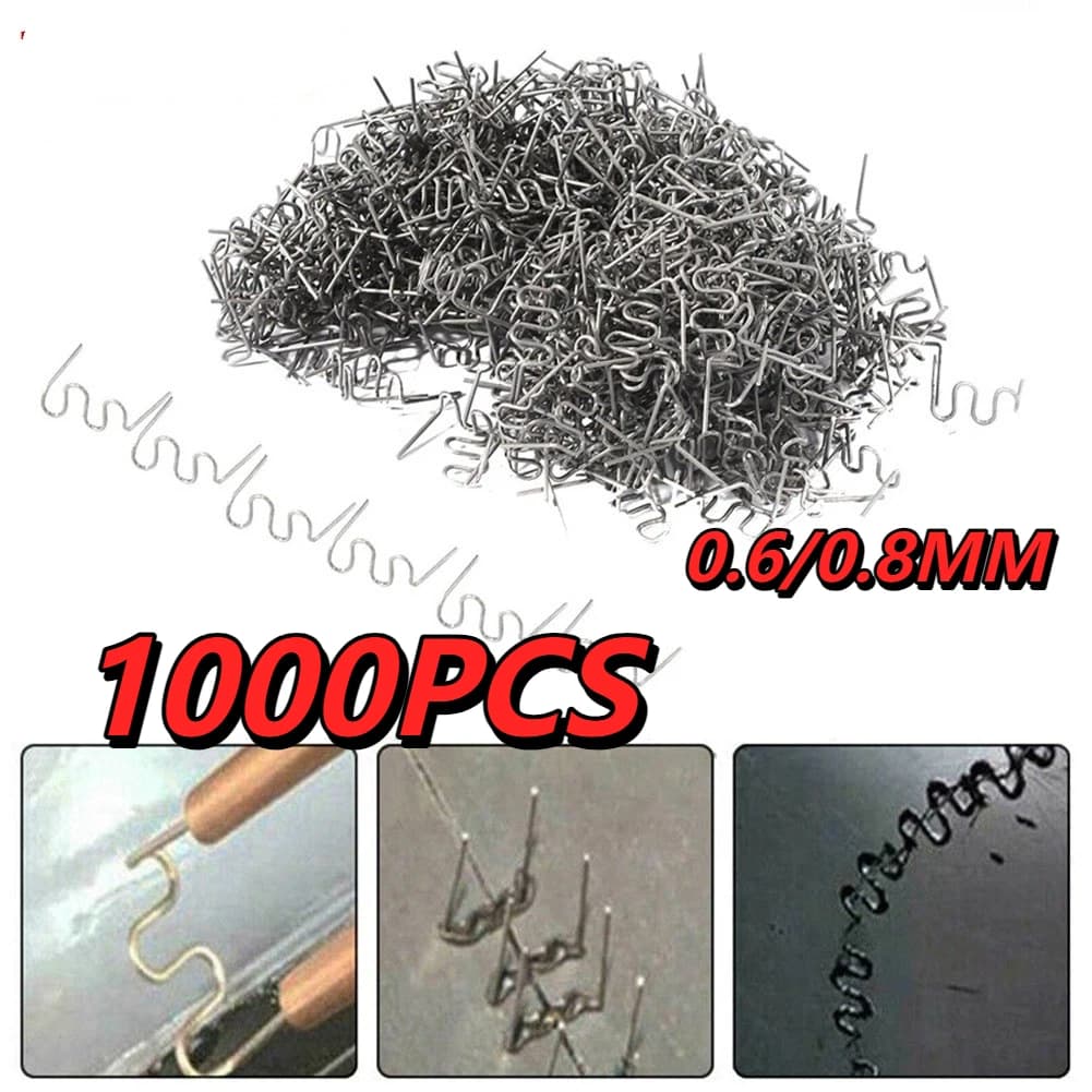 500/1000 pz. Chiodi per saldatura in plastica per riparazioni auto, per paraurti, pre-tagliati, a onda, per saldatrice a caldo