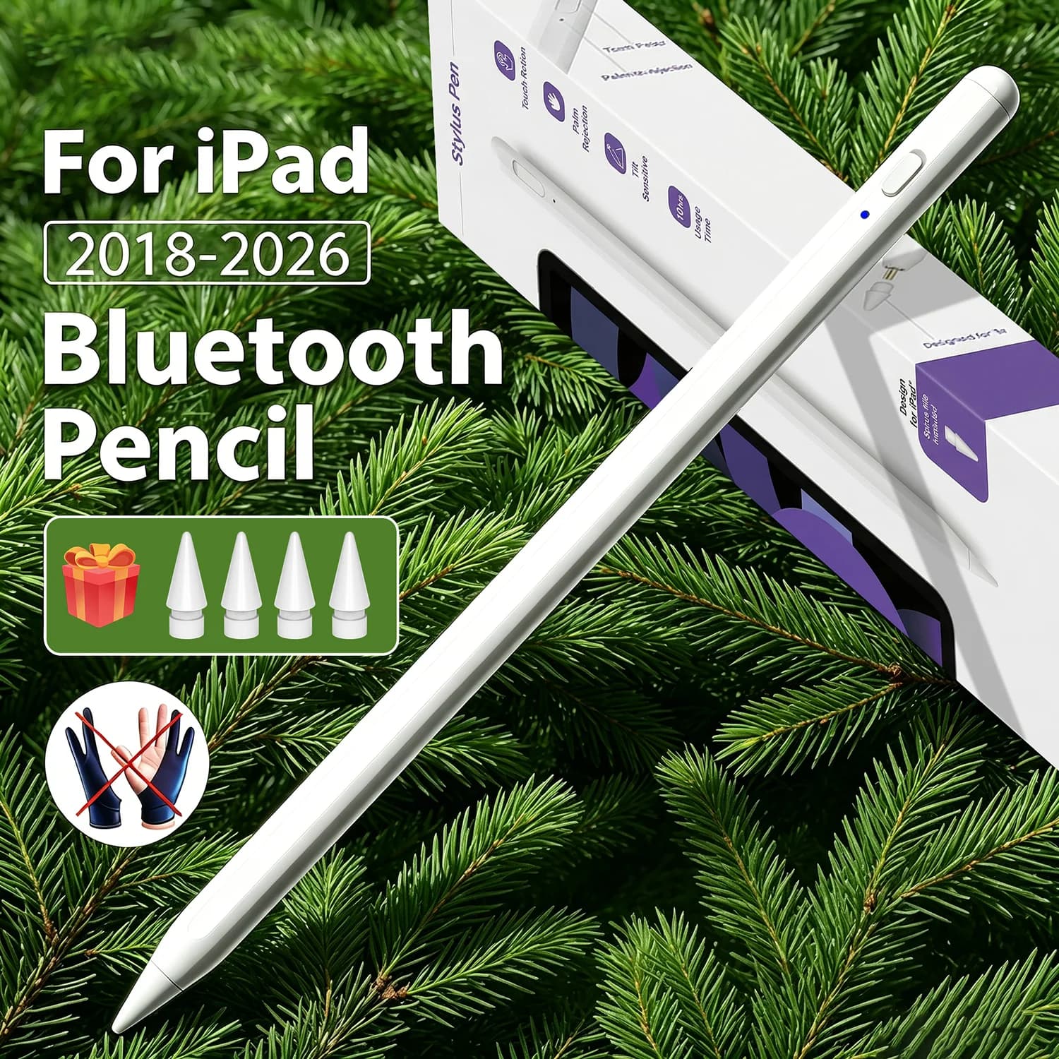 Penna Stilo con Rilevamento del Palmo per Apple iPad 11a Gen A16 2025 Pro M4 Air M2 Mini 7 6 10a 9a 8a Gen, Penna Touch per Scrivere e Disegnare