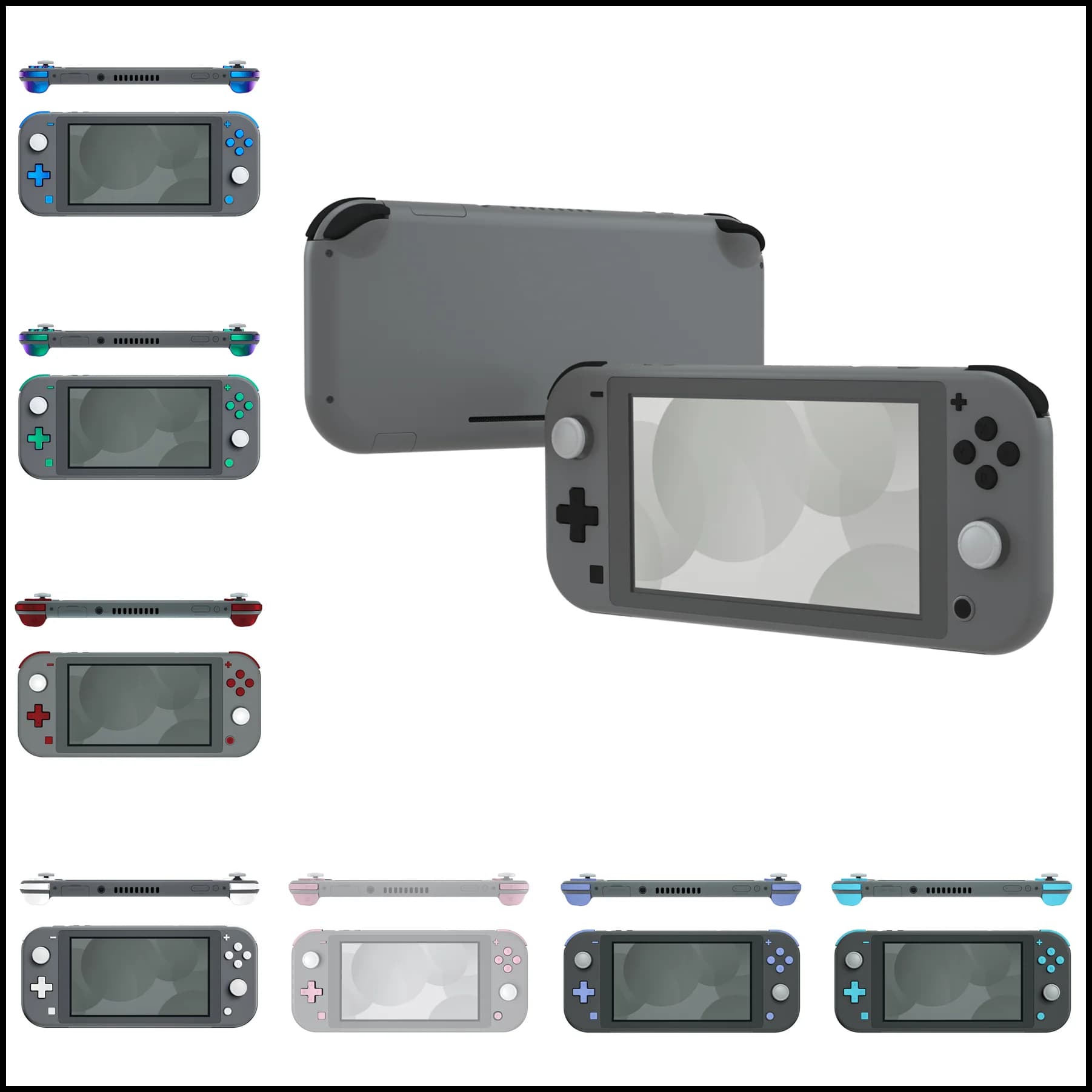 eXtremeRate Sostituzione personalizzata ABXY Home Keys Dpad LR ZL ZR Trigger Set completo Bottoni Kit di riparazione con strumenti per NS Switch Lite