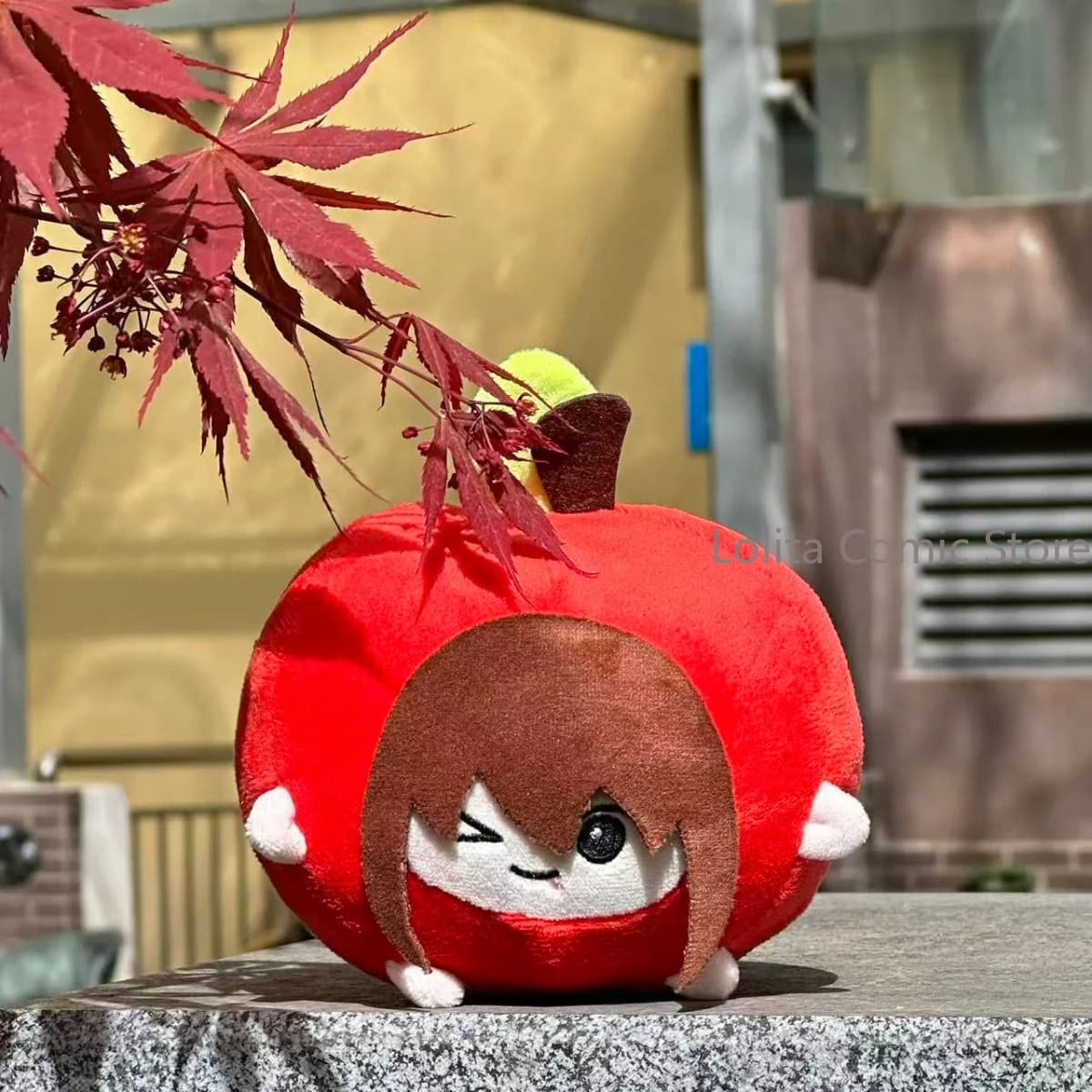 Anime TouHou Project Hakurei Reimu Kawaii Apple Plush Doll Stuffed Toy Keychain Bag Charm Pendant Cotton Ball Birthday Gift Xmas