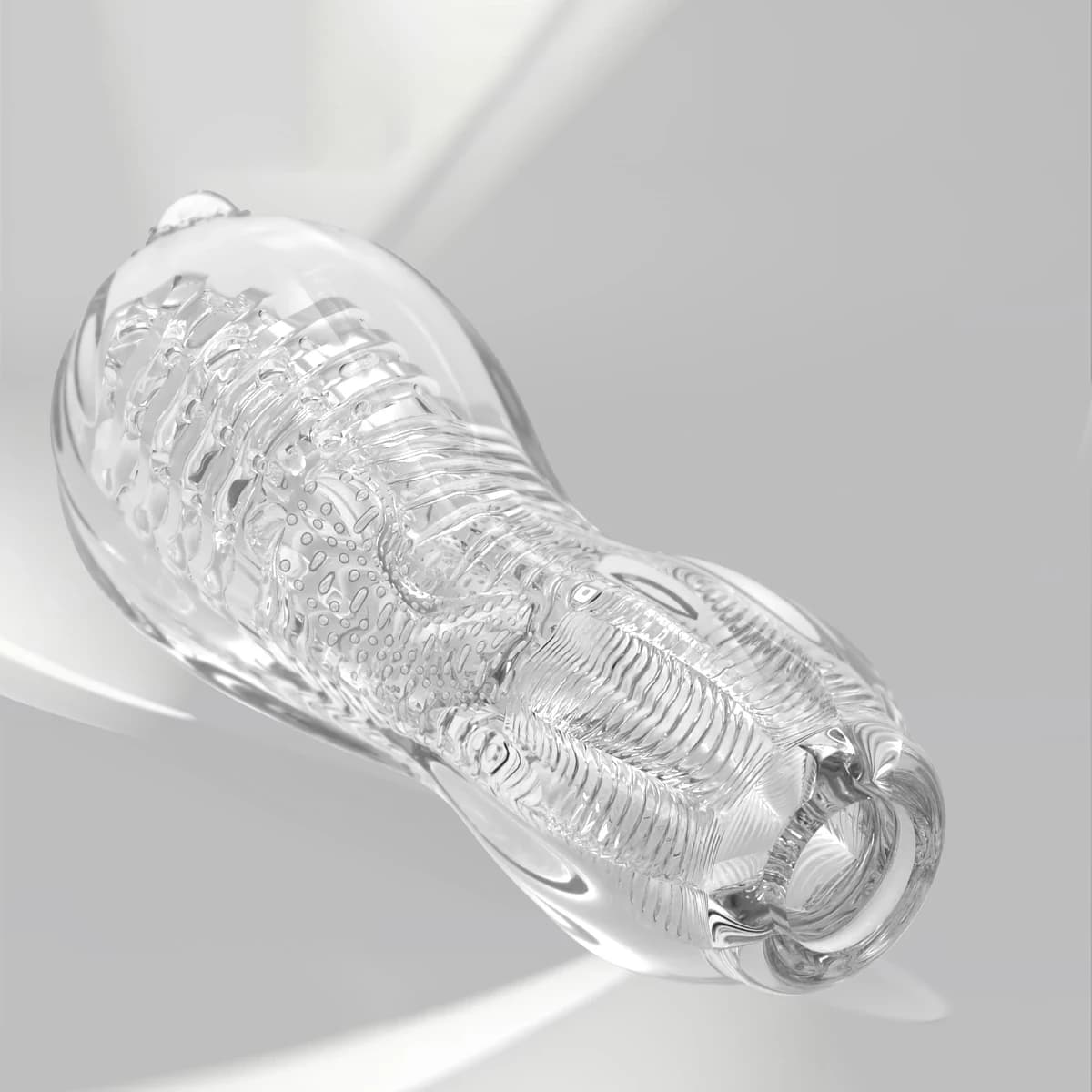 Masturbatore maschile in morbida gomma trasparente, simulatore vaginale, portatile, discreto, strumento per allenamento manuale, sex toy per adulti.