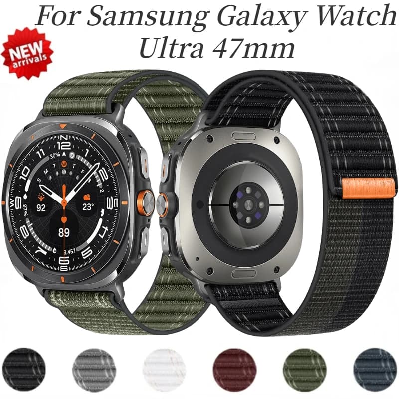 Cinturino sportivo in nylon per Samsung Galaxy Watch Ultra 47mm LTE Band Correa per Galaxy watch Ultra 47MM Bracciale regolabile da uomo