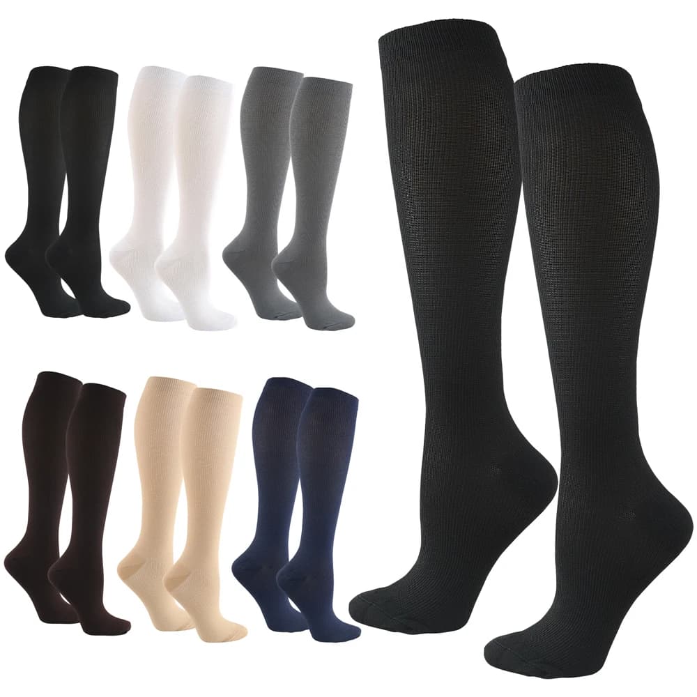 Compression socks for varicose veins suitable for golf rugby racing hiking sport for anti-fatical travel guide woman travel socks