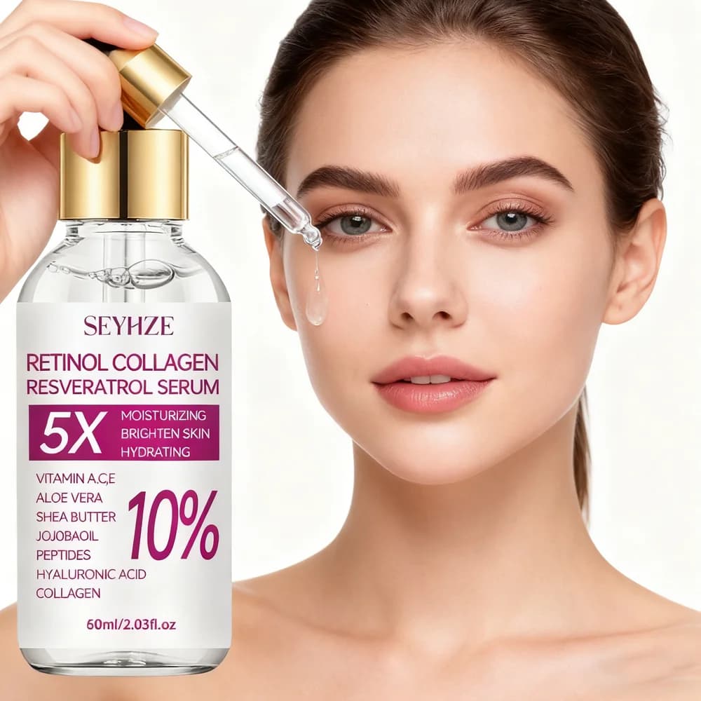 SEYHZE Fluid Essence to Retinol and Collagen with Peptides + Ceramides, Aloe and Lotus of Snows - Illumina la Pelle, Rassoda i Pori, Uniform Tono